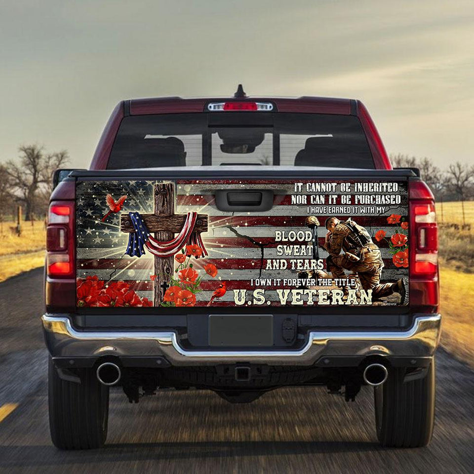 Forever The Title Veterans truck Tailgate Decal Sticker Wrap Veteran Day Veteran Gifts Veteran Decoration Idea Tailgate Wrap Decals For Trucks