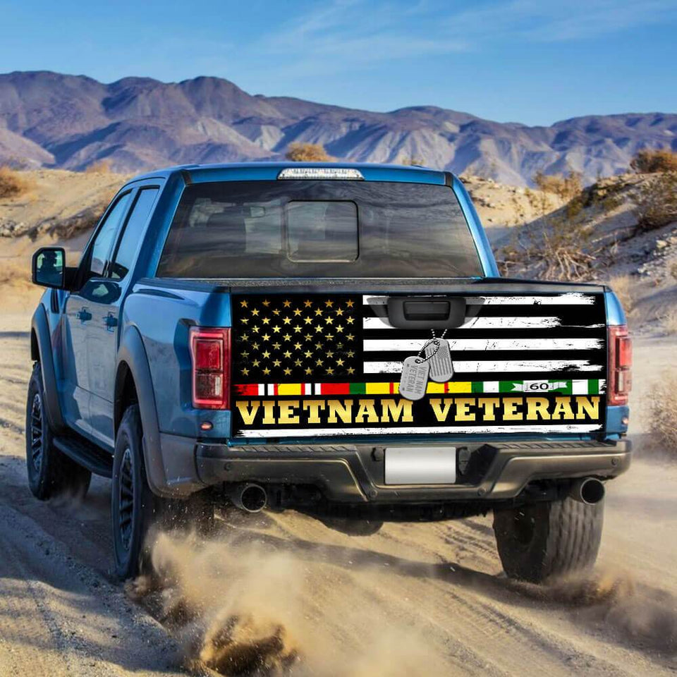 Vietnam Veteran American truck Tailgate Decal Sticker Wrap Tailgate Wrap Decals For Trucks