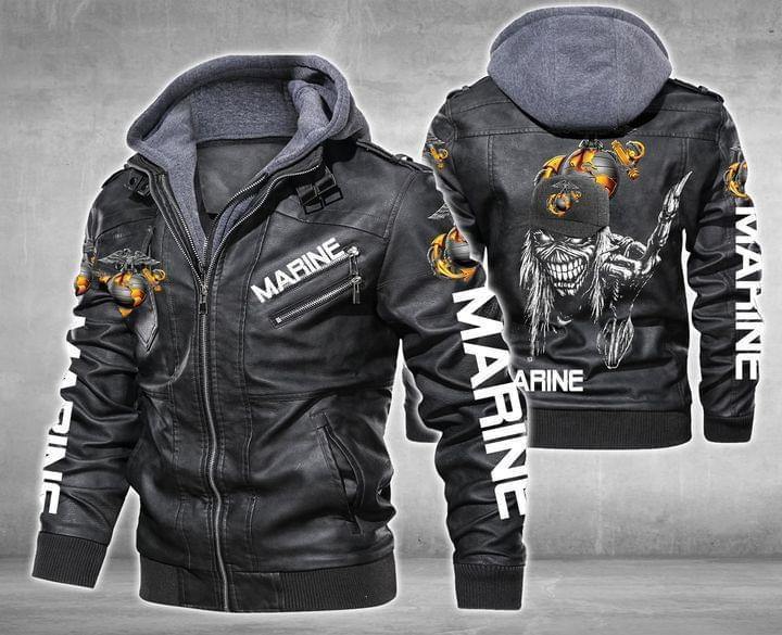 Marine Leather Jacket LJ1151 - Camellia Print