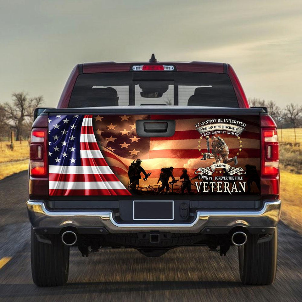 Forever The Title Veterans truck Tailgate Decal Sticker Wrap Veteran Day Veteran Gifts Veteran Decoration Idea Tailgate Wrap Decals For Trucks
