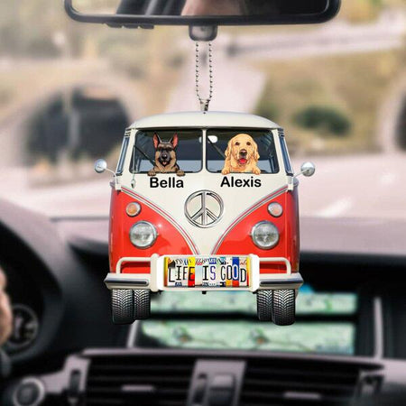 Camping Life is Good customized car ornament with dog design for dog lovers.