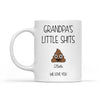 Personalized Little Shits We Love You white ceramic coffee mug customized with names for family lovers gift