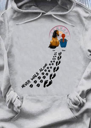 [TH1032-ds-ltn] Never walk alone Customized All type shirts Horse Lovers