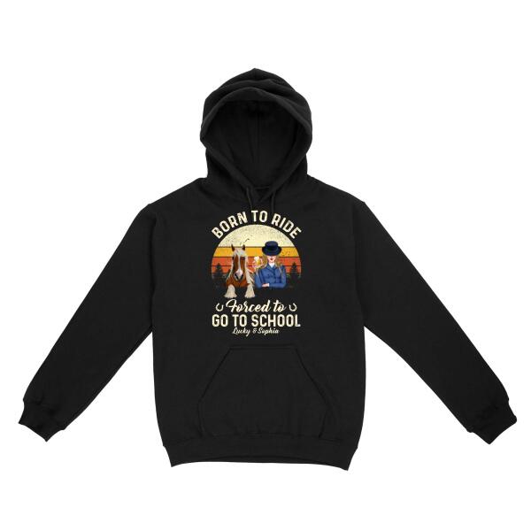 [PQ0346-ds-ltn] Born to ride Customized All type shirts Horse Lovers