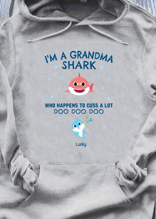[PQ0318-ds-lad] I'm a grandma shark Customized All type shirts Family Lovers Plus size