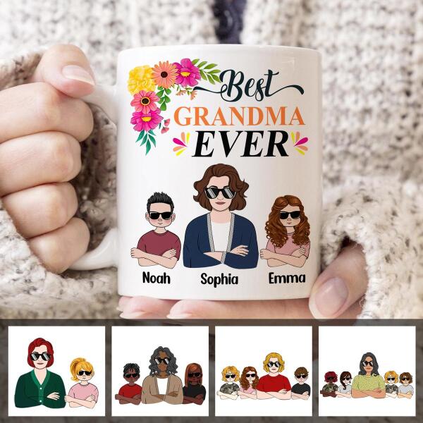 Best Family Member Ever personalized white ceramic coffee mug with custom photo or text print.
