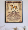 I Am An Equestrian customized poster print featuring horse themed art for equestrian home wall decor.