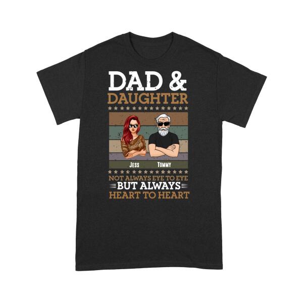 Dad and daughter always heart to heart personalized family customizer shirt design