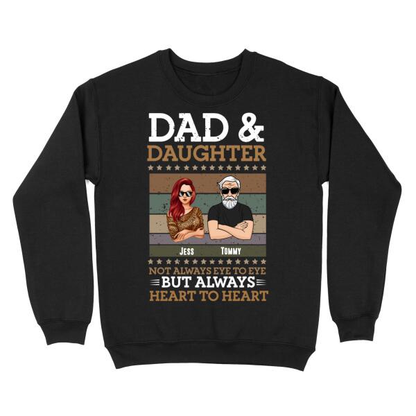 Dad and daughter always heart to heart personalized family customizer shirt design