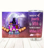 Customized insulated stainless steel tumbler featuring You're My Favorite Witch design for Halloween