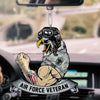 Custom double-sided Air Force veteran car hanging ornament for veteran lovers and car rear view mirror decor.