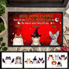 Customized cat lovers Halloween doormat with a playful Keep Door Close design