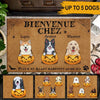 Customized dog lovers doormat with Halloween-inspired design for home entryway