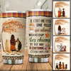 Customized stainless steel tumbler featuring Il Était Une Fois Une Fille autumn dog lover design