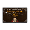 Customized dog lovers doormat with Halloween theme and text for indoor or outdoor entryway use