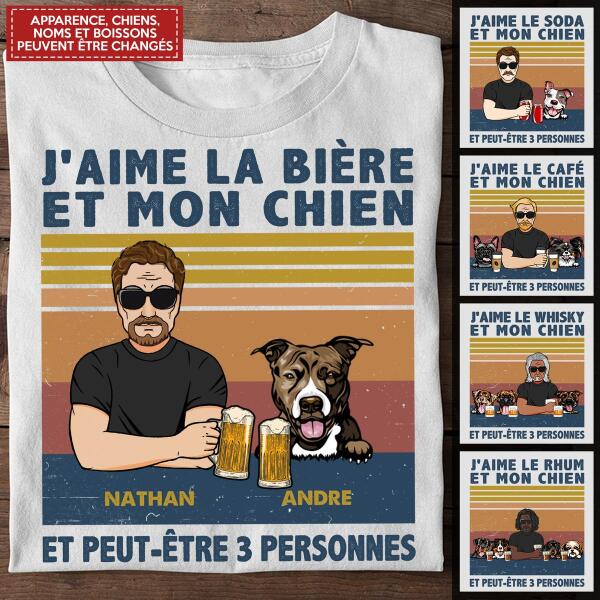[pq0408-ds-lad] J'aime Boire Et Mes Chiens Customized All Type