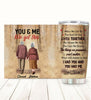 Get to the end of our lives together customized stainless steel tumbler for couples and family lovers