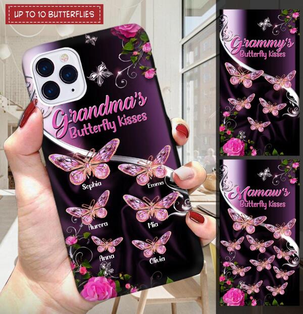 Family's Butterfly Kisses Customized Phone Case Family Lovers