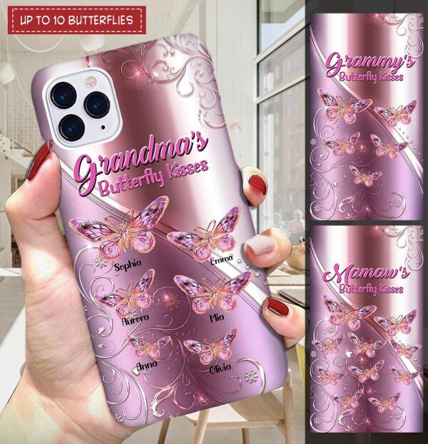 Family's Butterfly Kisses Customized Phone Case Family Lovers