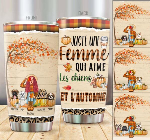 Juste Une Femme Qui Ame Les Chiens Et L'automne Gobelet