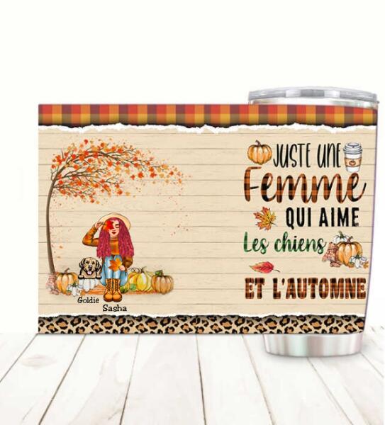 Juste Une Femme Qui Ame Les Chiens Et L'automne Gobelet