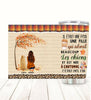 Customized stainless steel tumbler featuring Il Était Une Fois Une Fille autumn dog lover design