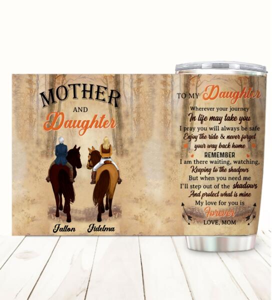 Customized stainless steel family tumbler with To My Daughter love for you is forever design