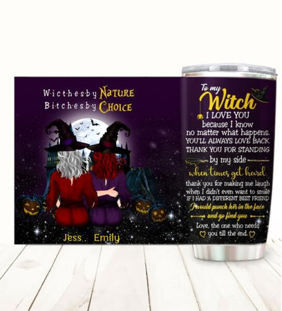 By My Side When Times Get Hard Customized Tumbler Halloween