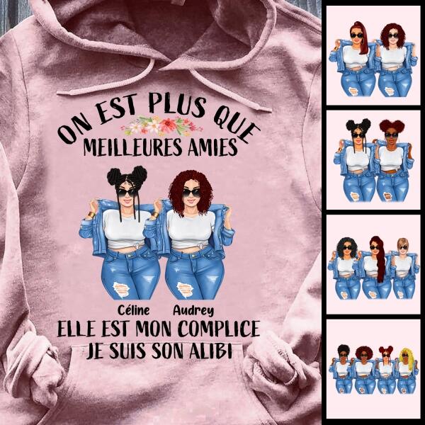 [PQ0421-ds-lad] On Est Plus Que Meilleures Amies Chemises tous types personnalisées Amis amoureux