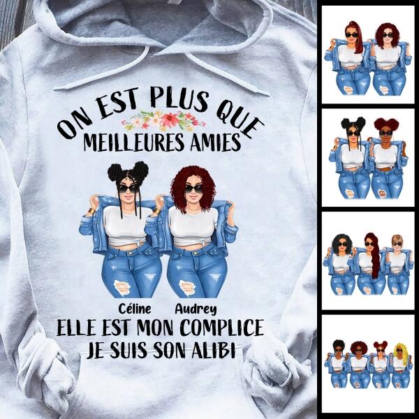 [PQ0421-ds-lad] On Est Plus Que Meilleures Amies Chemises tous types personnalisées Amis amoureux