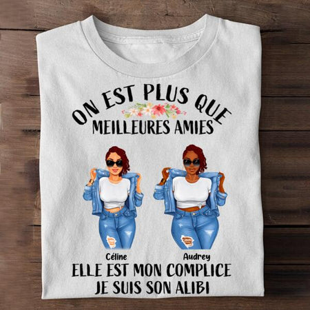 [PQ0421-ds-lad] On Est Plus Que Meilleures Amies Chemises tous types personnalisées Amis amoureux