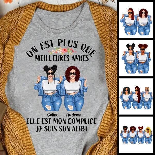 [PQ0421-ds-lad] On Est Plus Que Meilleures Amies Chemises tous types personnalisées Amis amoureux