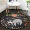 Spring Flowers Floral Sloth Area Rugs Tropical Poppy Funny