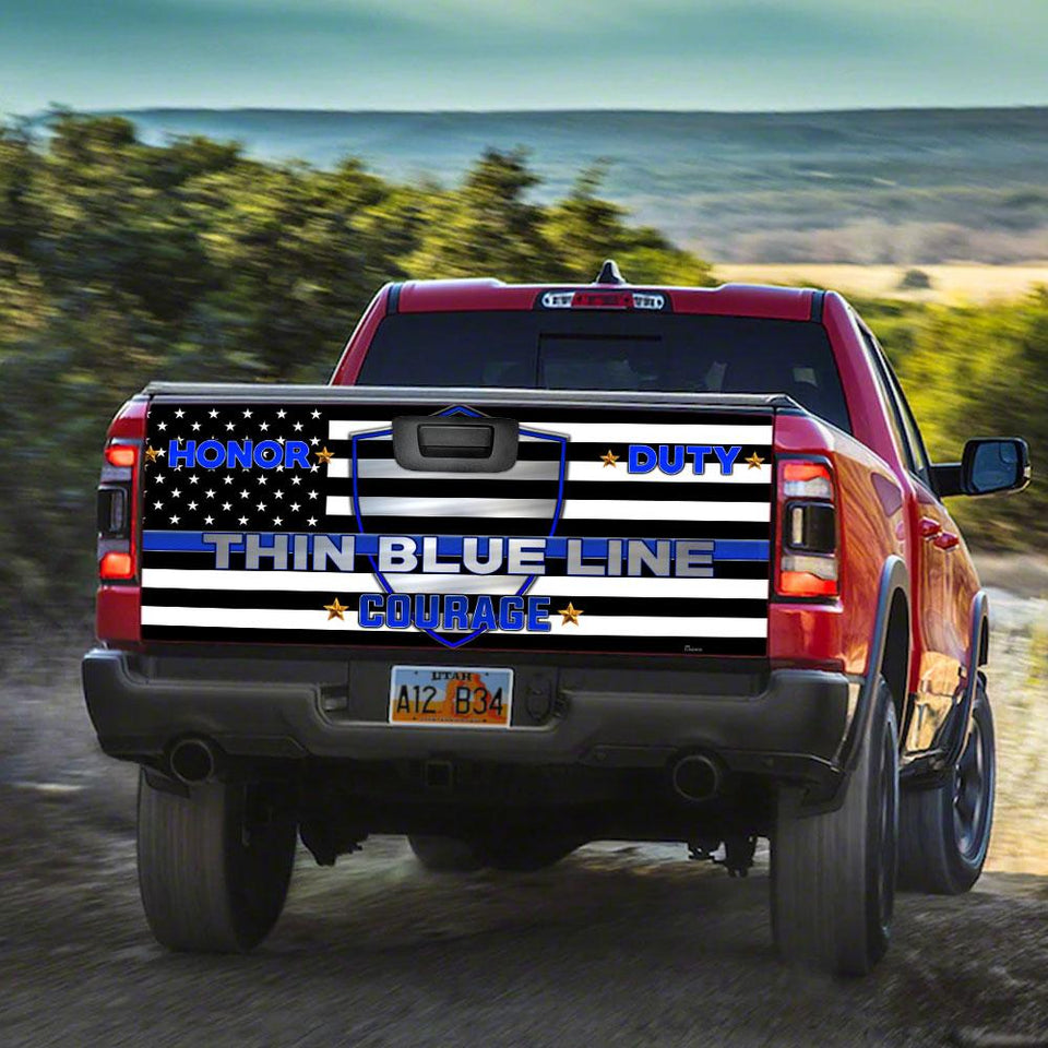 Thin Blue Line truck Tailgate Decal Sticker Wrap Tailgate Wrap Decals For Trucks