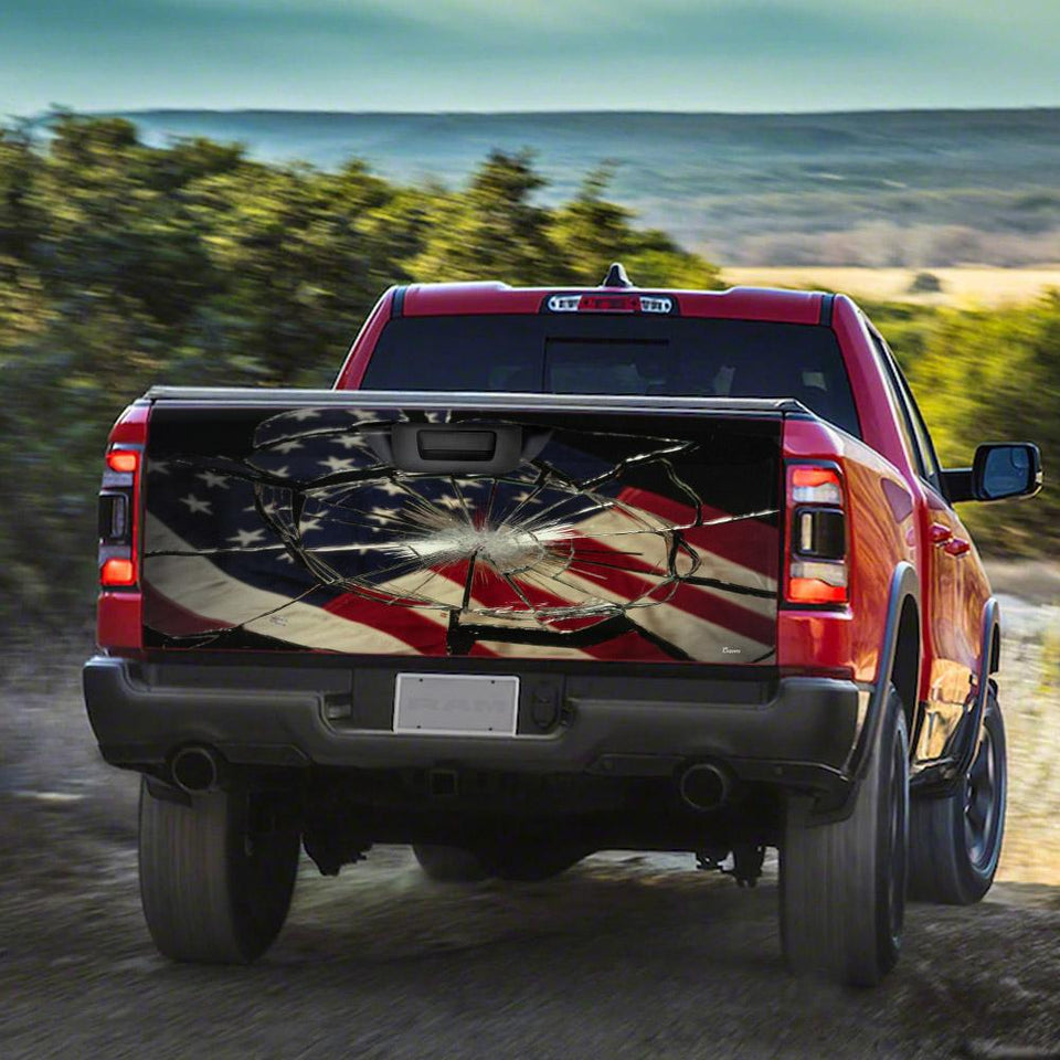 U.s Flag Breaking Tailgate Graphic truck Tailgate Decal Sticker Wrap Tailgate Wrap Decals For Trucks