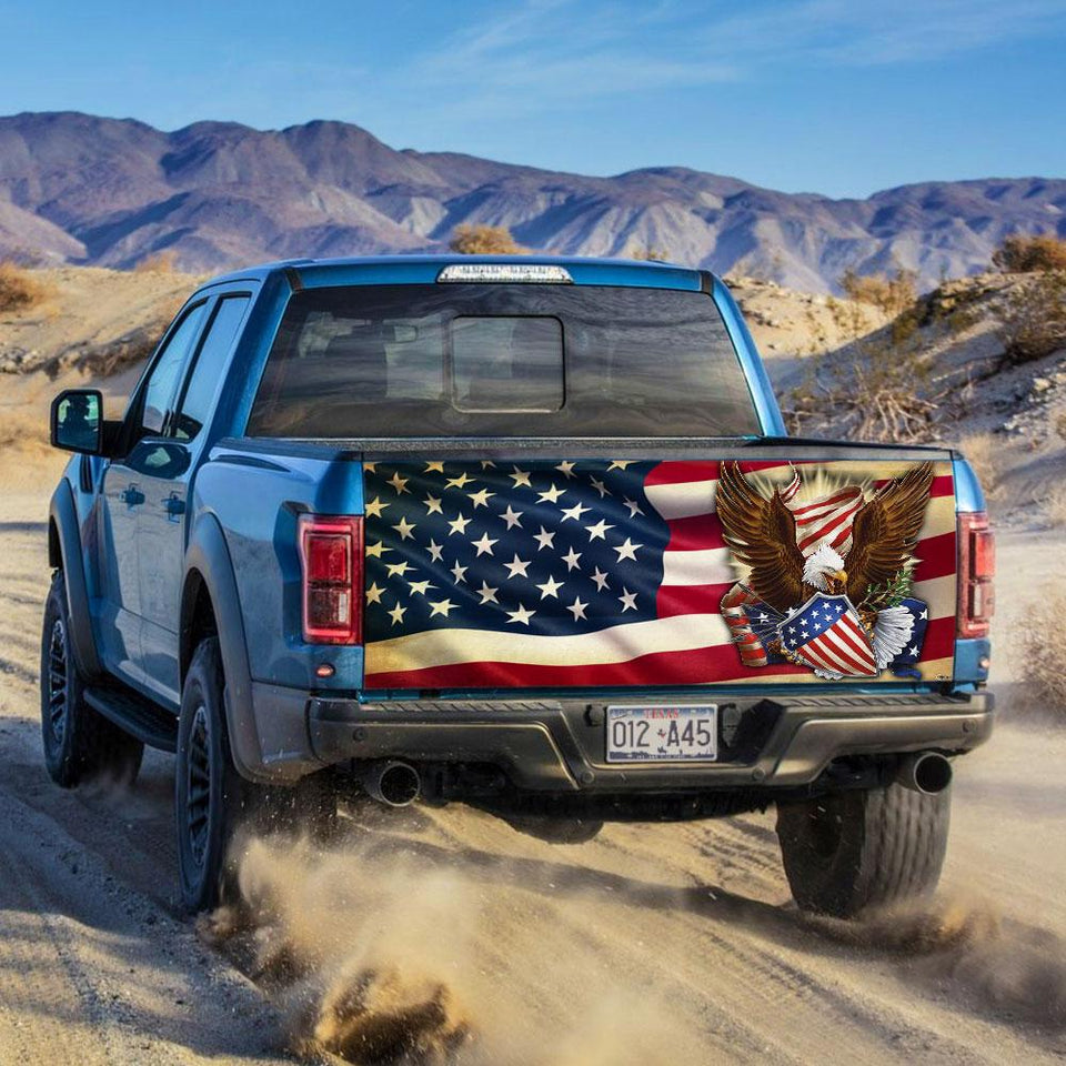 Patriotic American Eagle truck Tailgate Decal Sticker Wrap Tailgate Wrap Decals For Trucks
