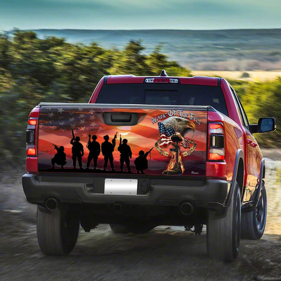 U.s. Veteran. American Patriots Eagle truck Tailgate Decal Sticker Wrap Tailgate Wrap Decals For Trucks