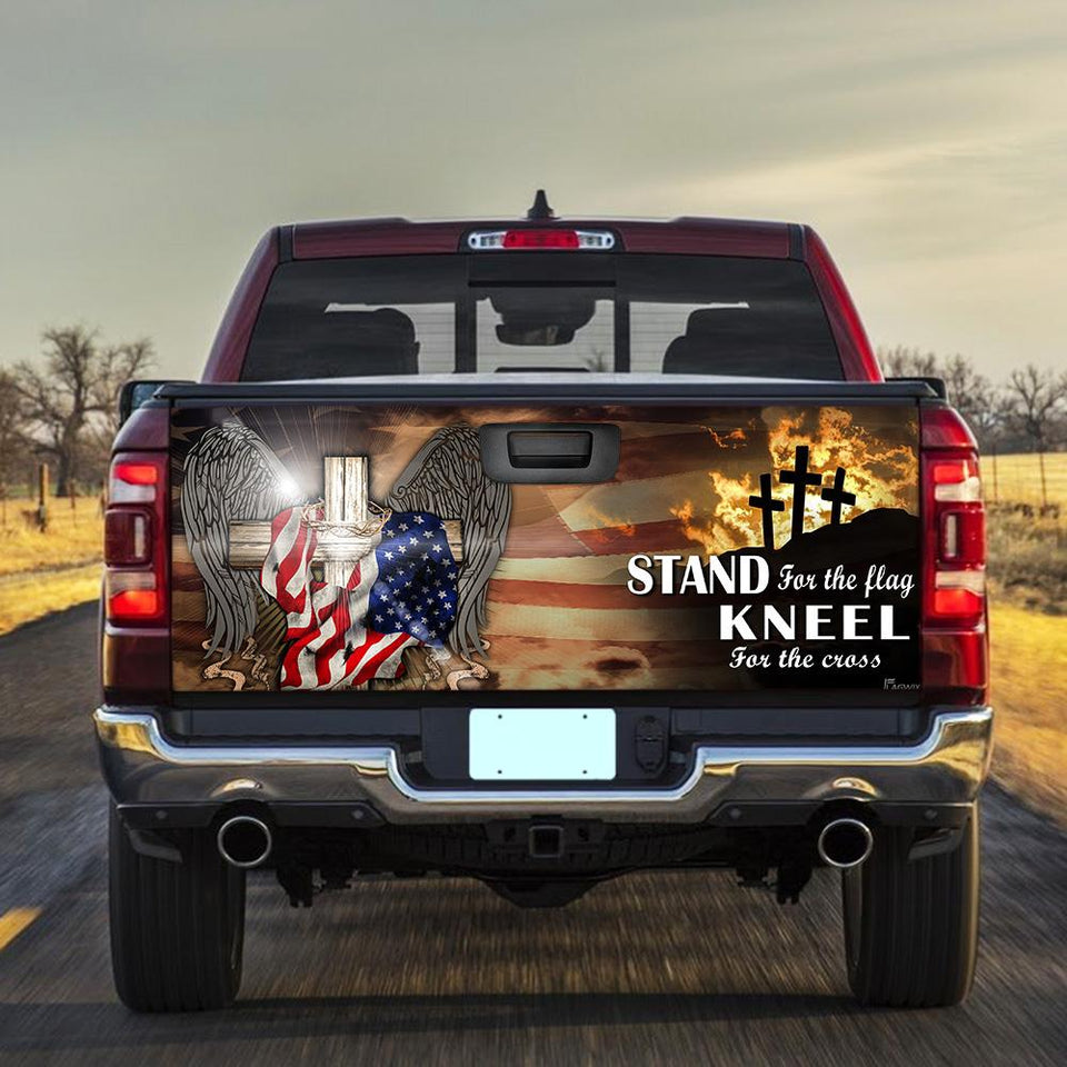 Patriotic Cross American truck Tailgate Decal Sticker Wrap Tailgate Wrap Decals For Trucks
