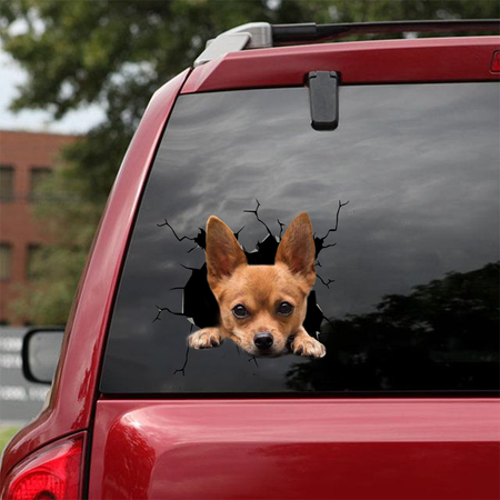 Funny Chihuahua Head Decal Funny Vinyl Car Decals Waterproof