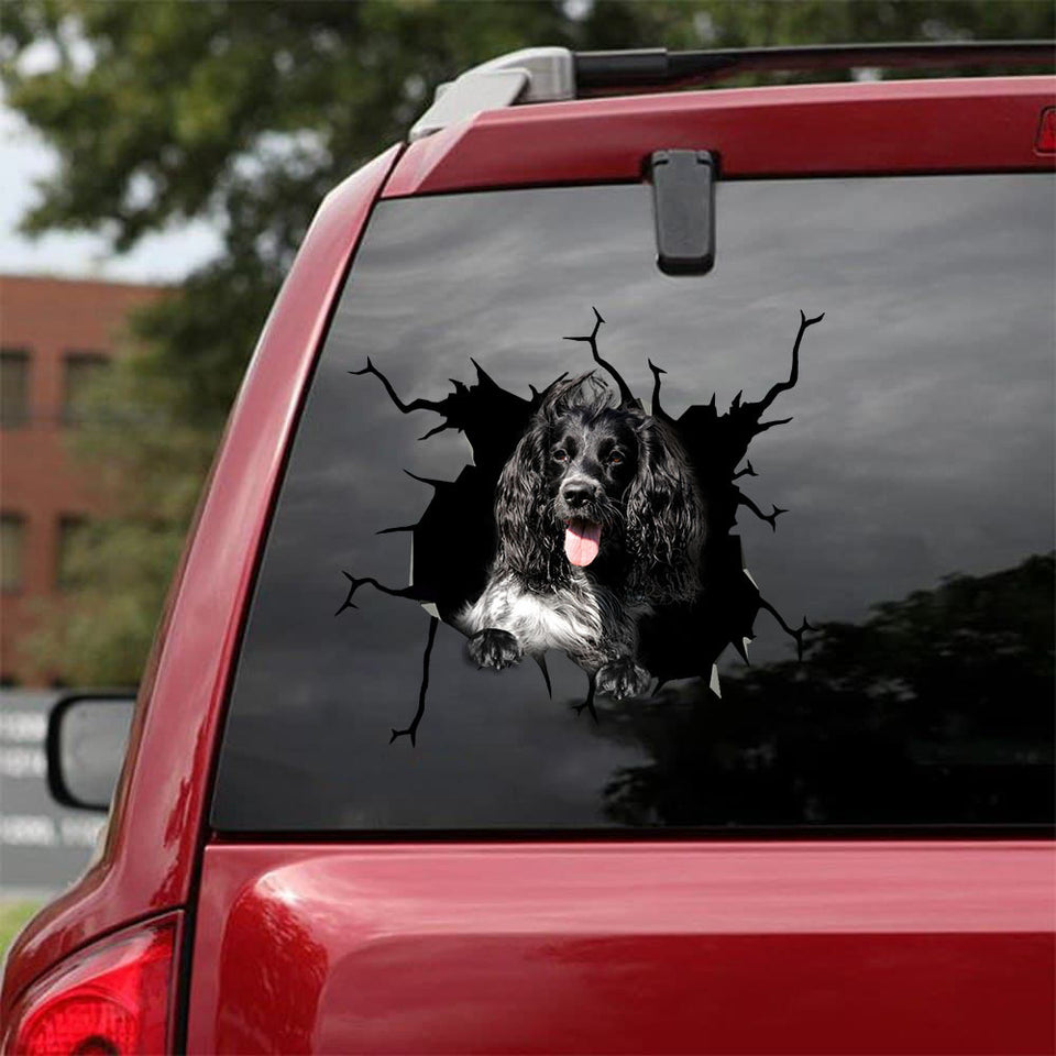 [bv0042-snf-lad]-cocker-spaniel--crack-car-sticker-dogs-lover
