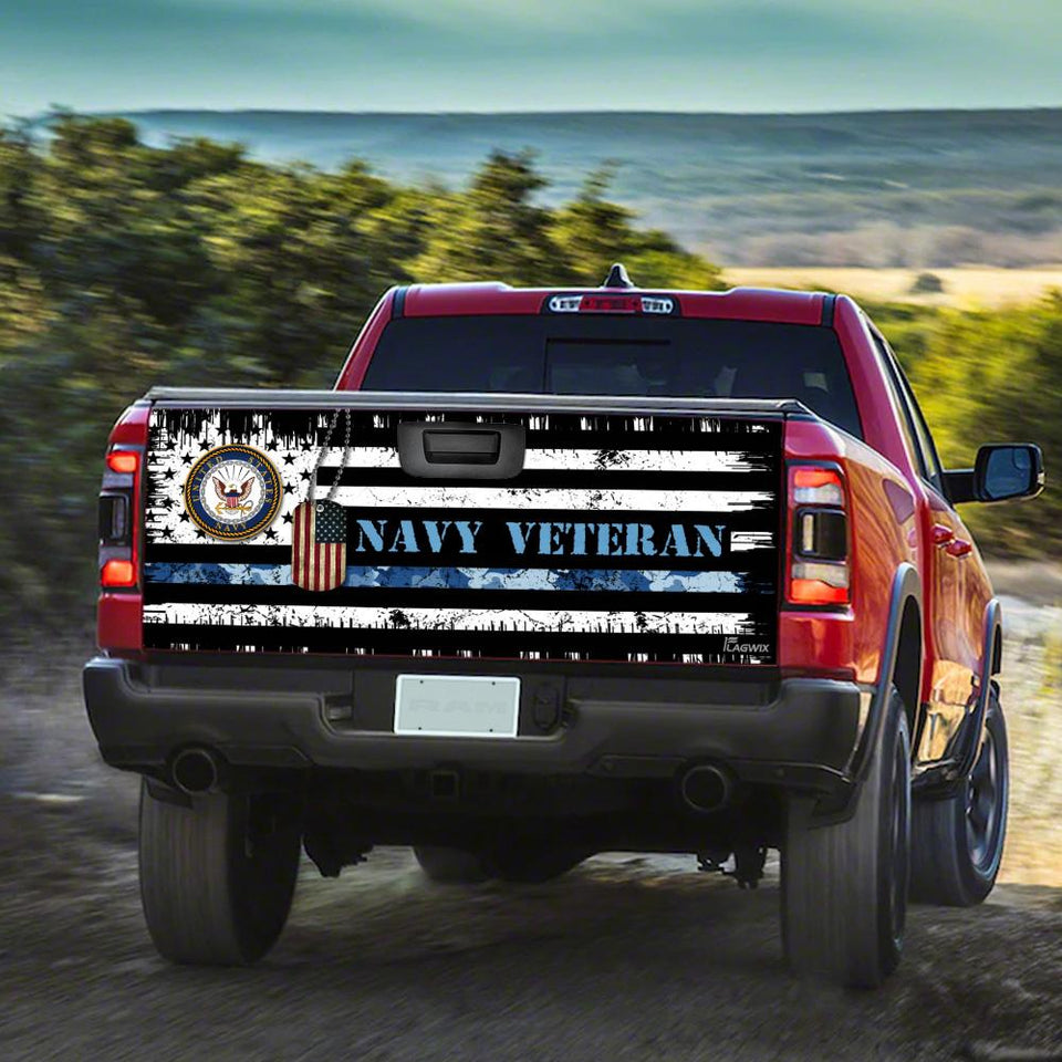 Navy Veterans truck Tailgate Decal Sticker Wrap Us Navy Decor Us Navy Gift Navy Veteran Gift  Tailgate Wrap Decals For Trucks