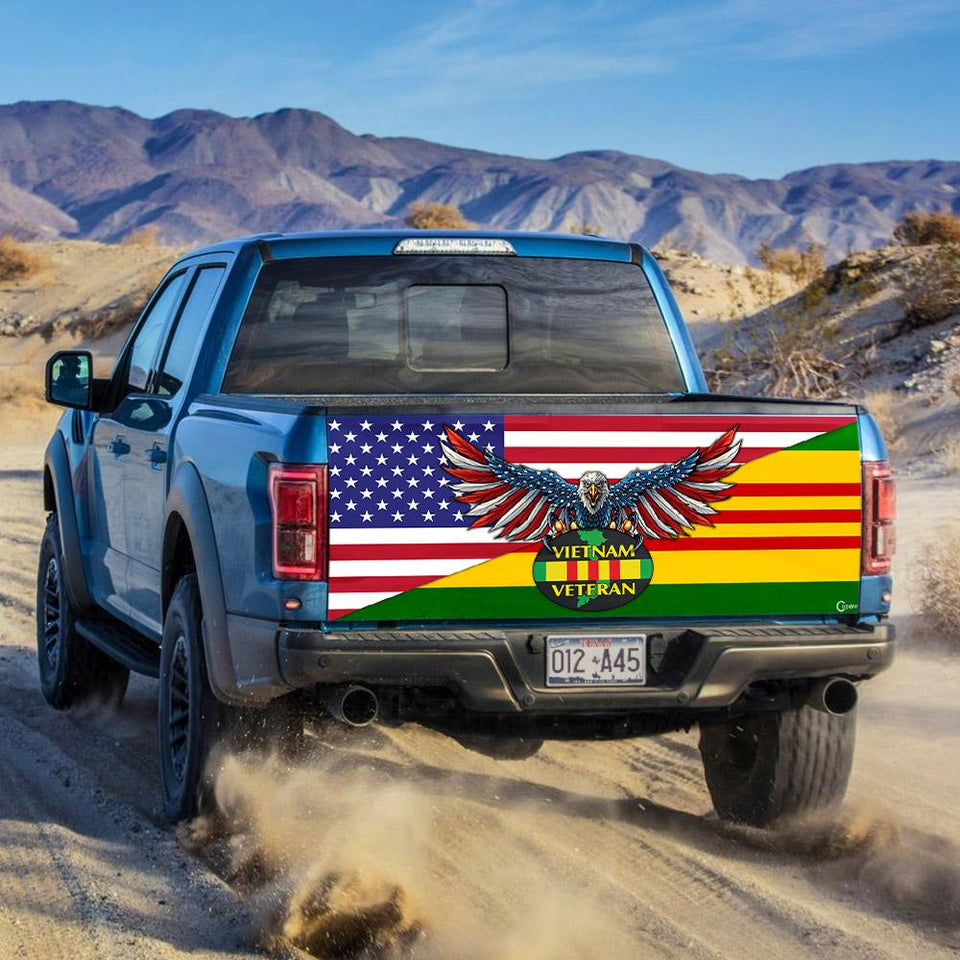 Vietnam Veteran American Truck Tailgate Decal Sticker Wrap Tailgate Wrap Decals For Trucks