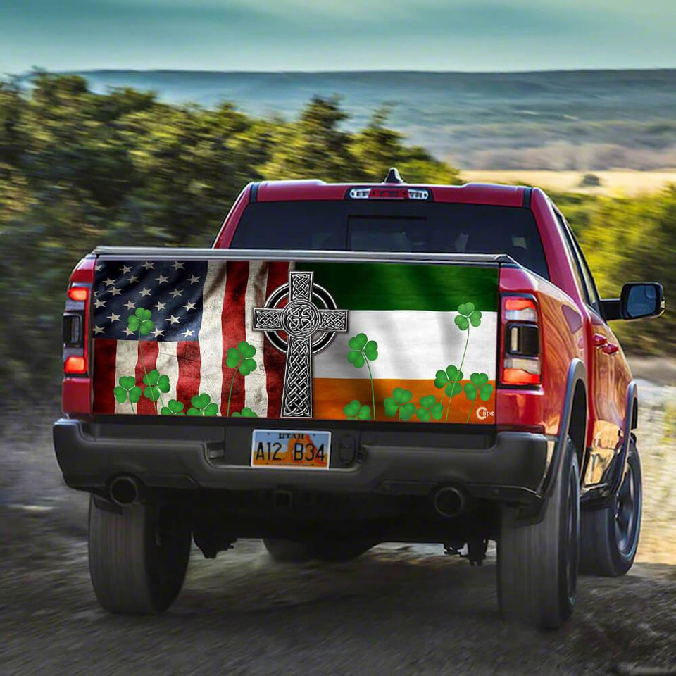 Irish American Celtic Knot truck Tailgate Decal Sticker Wrap Tailgate Wrap Decals For Trucks