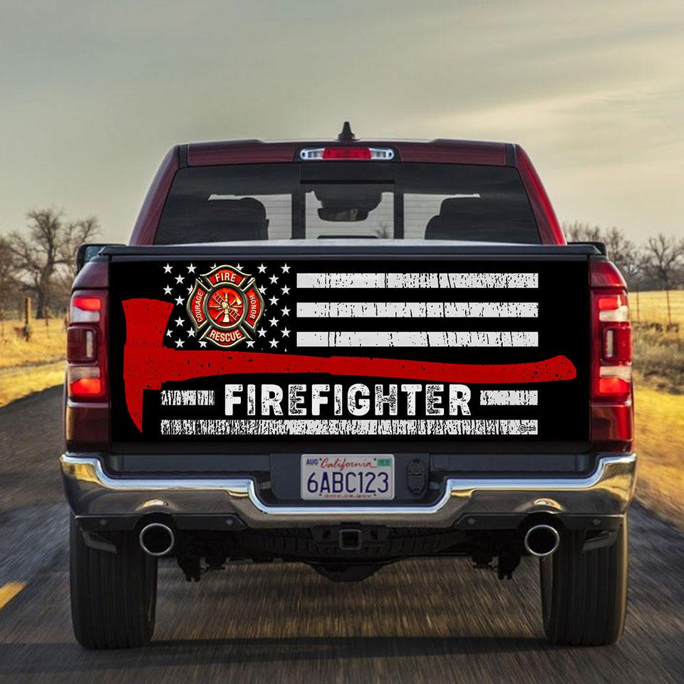 Firefighter truck Tailgate Decal Sticker Wrap Tailgate Wrap Decals For Trucks