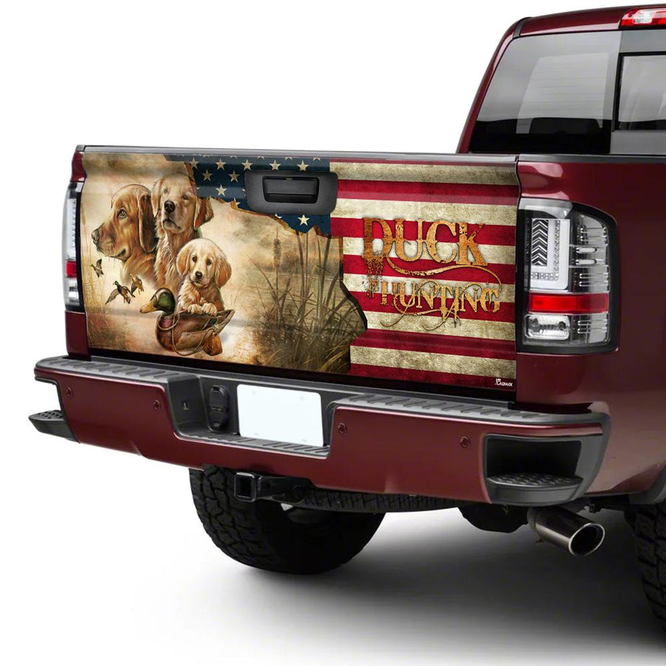 Golden Retriever Duck Hunting truck Tailgate Decal Sticker Wrap Tailgate Wrap Decals For Trucks