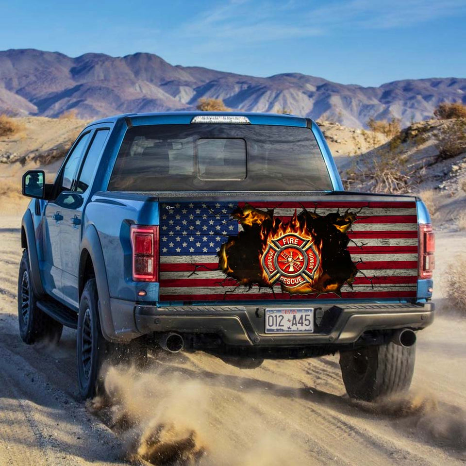 Truck Tailgate Decal Sticker Wrap Fire Brigade Tailgate Wrap Decals For Trucks