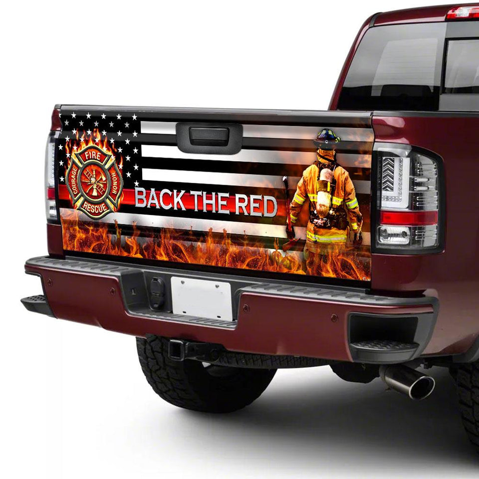 Firefighter Back The Rtruck Tailgate Decal Sticker Wrap Tailgate Wrap Decals For Trucks