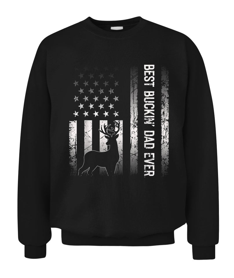 Best Buckin Dad Ever American Flag Gift for Fathers Day Tee Shirt