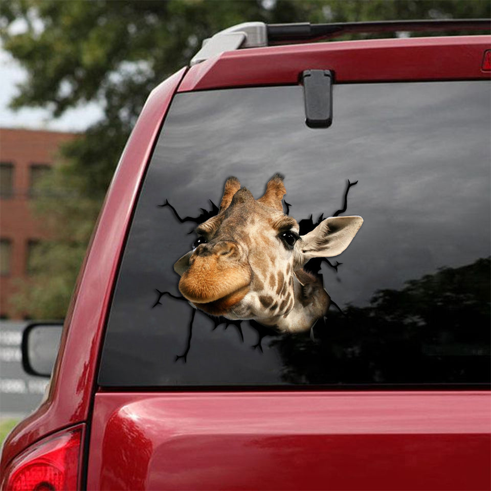[th0046-snf-tpa]-giraffe-crack-car-sticker-giraffe-lover
