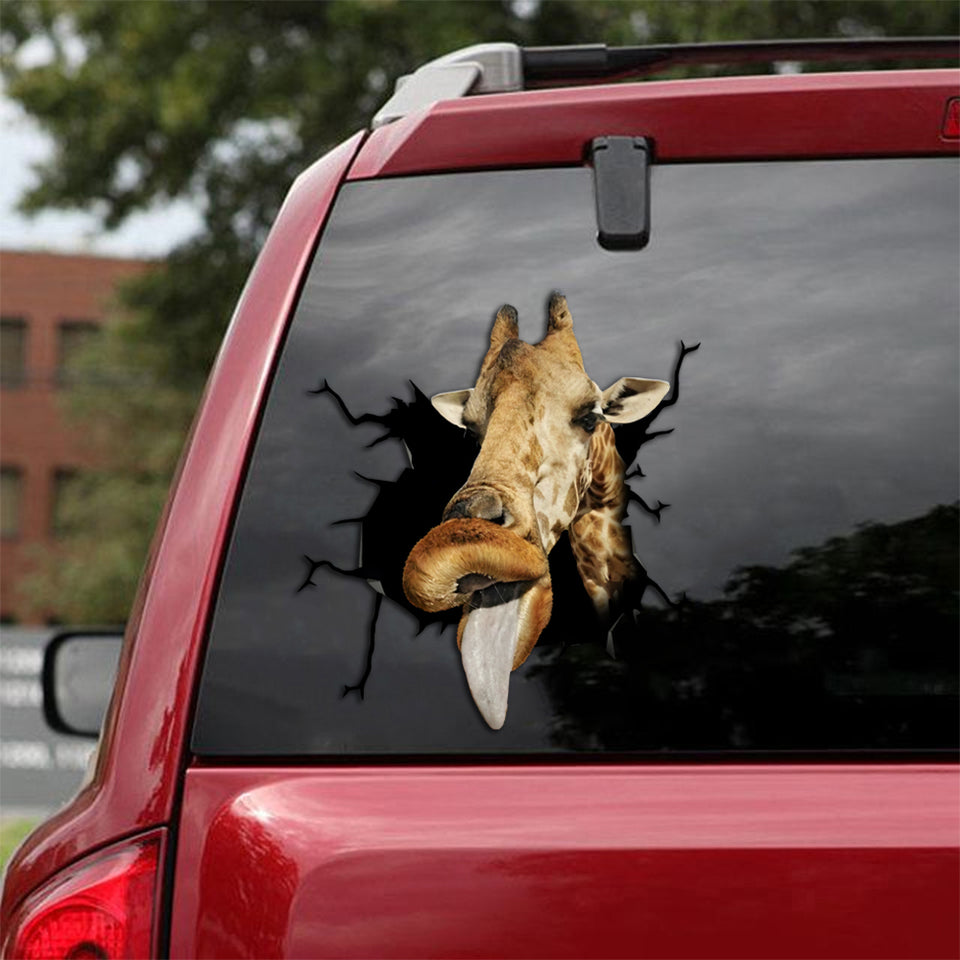 [th0048-snf-tpa]-giraffe-crack-car-sticker-giraffe-lover